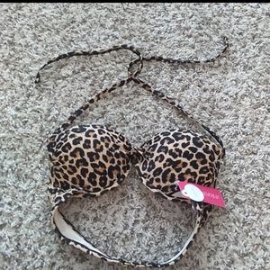 NWT Xhilaration Push Up Leopard Bikini Top